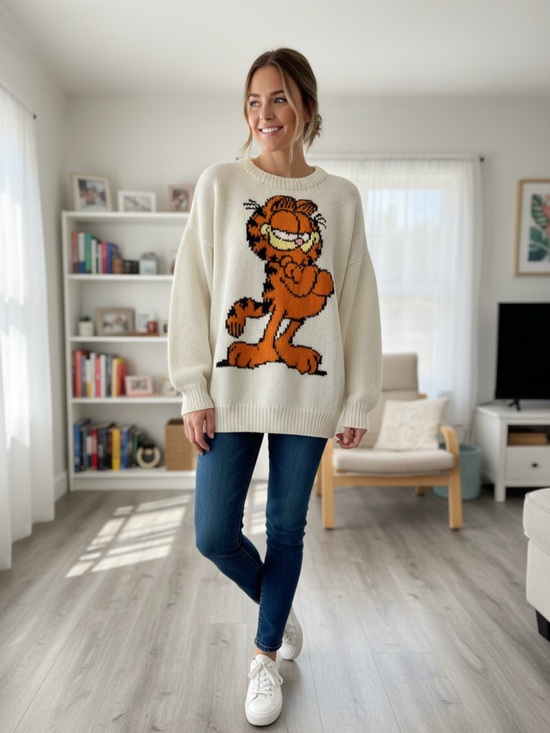Other - Men’s white Garfield Knit Sweater